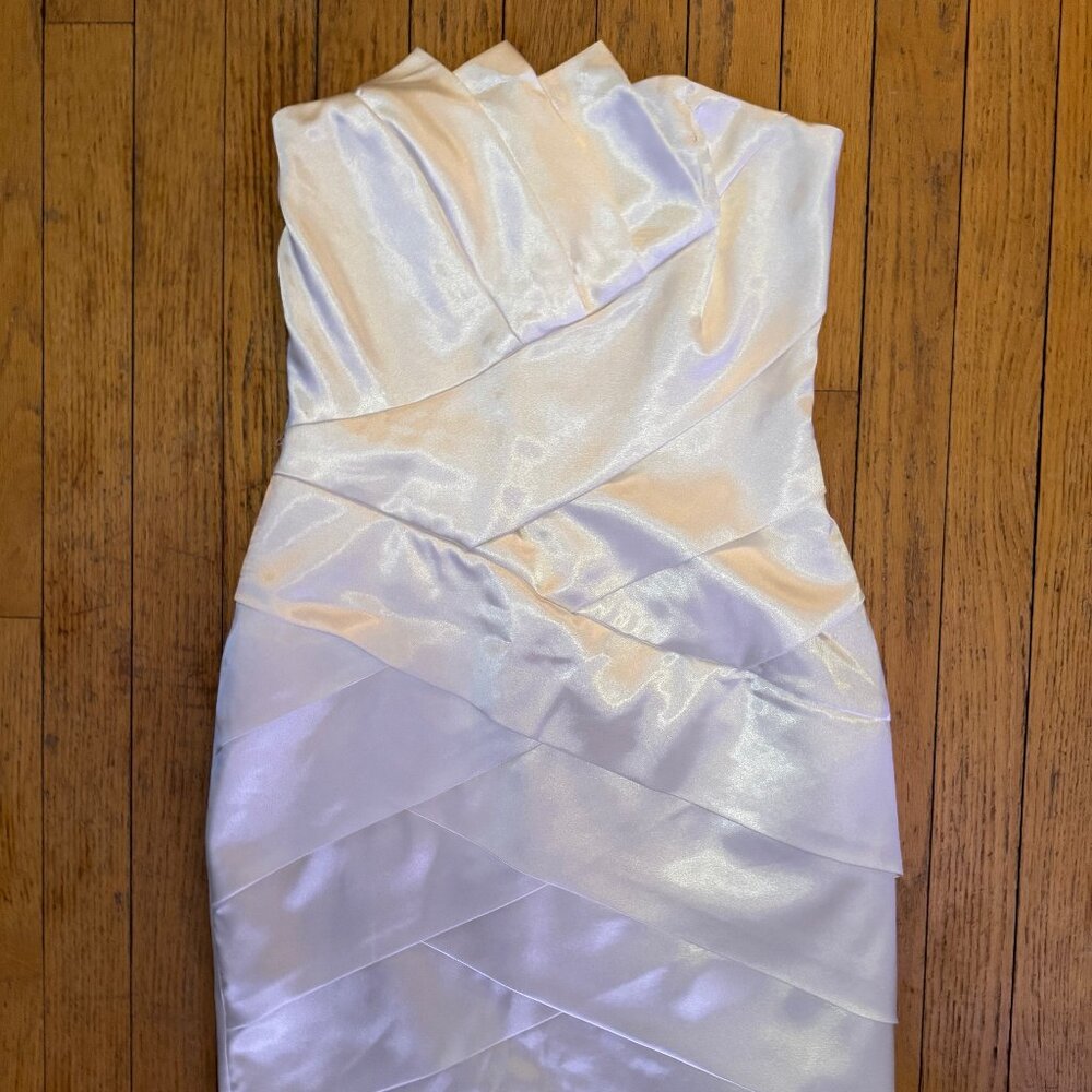 Jessica McClintock White Satin Dress, size 4